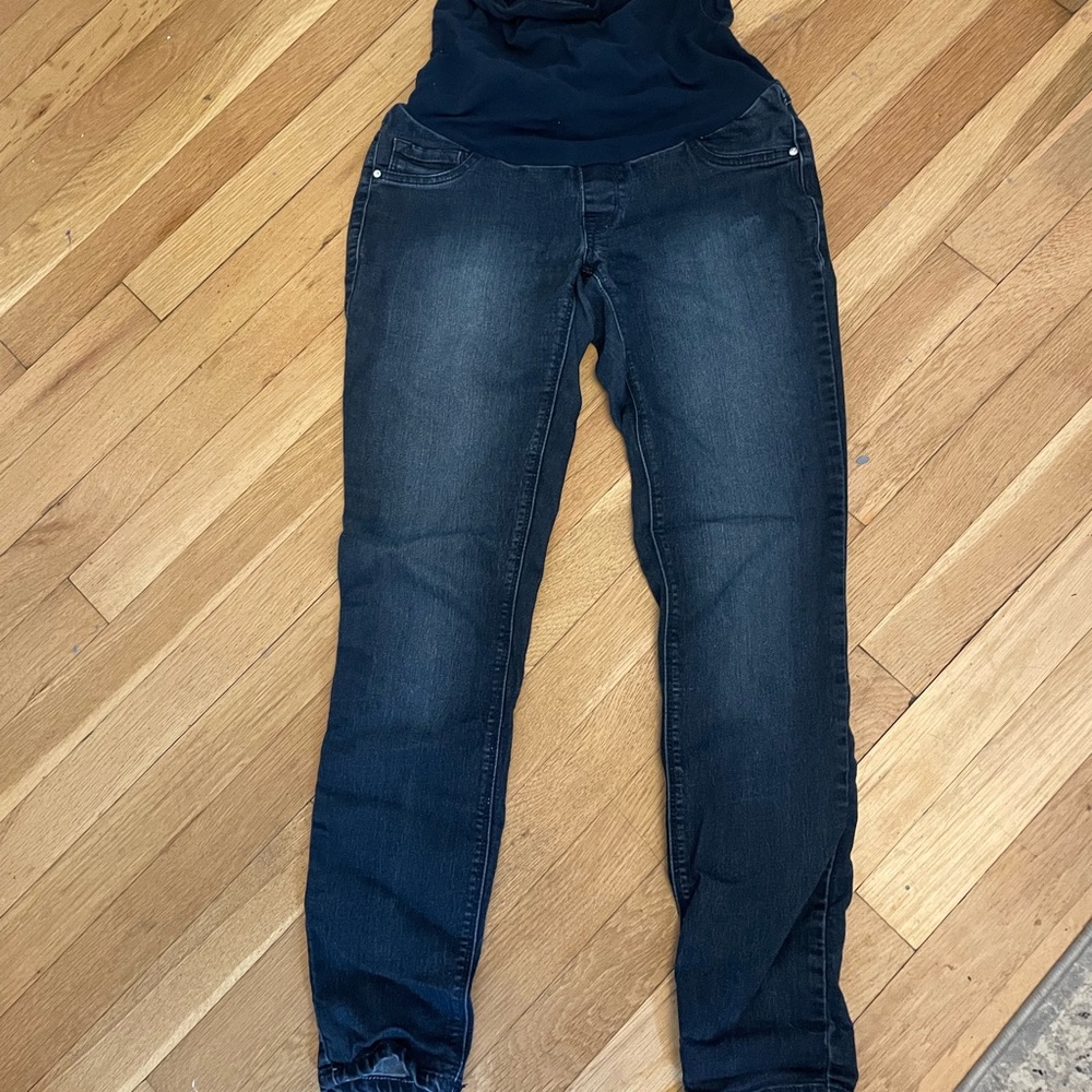 Fade to blue petite maternity jeans